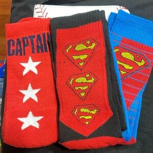 Captain America and SuperMan Socks